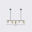 GobekUsa Gold Metal Island Ceiling Light - Postmodern Electroplated Tube Spotlight for Dining Room