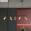 GobekUsa Gold Metal Island Ceiling Light - Postmodern Electroplated Tube Spotlight for Dining Room