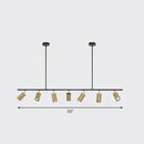 GobekUsa Gold Metal Island Ceiling Light - Postmodern Electroplated Tube Spotlight for Dining Room