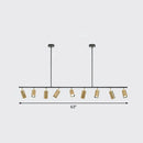 GobekUsa Gold Metal Island Ceiling Light - Postmodern Electroplated Tube Spotlight for Dining Room