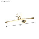GobekUsa Gold Metal LED Bathroom Vanity Light with Antler Deco