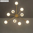 GobekUsa Gold Metal Sputnik Pendant Lighting with White Glass Shades - Modernize Your Living Room with 6/9/12 Heads