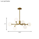 GobekUsa Gold Metal Sputnik Pendant Lighting with White Glass Shades - Modernize Your Living Room with 6/9/12 Heads