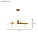GobekUsa Gold Metal Sputnik Pendant Lighting with White Glass Shades - Modernize Your Living Room with 6/9/12 Heads