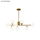 GobekUsa Gold Metal Sputnik Pendant Lighting with White Glass Shades - Modernize Your Living Room with 6/9/12 Heads