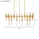 GobekUsa Gold Metal Tubular LED Island Pendant - Modern 54-Light Ceiling Drop Light for Dining Room