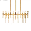 GobekUsa Gold Metal Tubular LED Island Pendant - Modern 54-Light Ceiling Drop Light for Dining Room