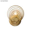 GobekUsa Gold Metallic Circular Ripple Glass Wall Light for Modern Living Room - 1/2 Light Fixture