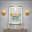 GobekUsa Gold Metallic Circular Ripple Glass Wall Light for Modern Living Room - 1/2 Light Fixture