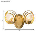 GobekUsa Gold Metallic Circular Ripple Glass Wall Light for Modern Living Room - 1/2 Light Fixture