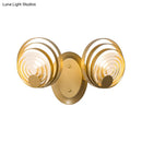 GobekUsa Gold Metallic Circular Ripple Glass Wall Light for Modern Living Room - 1/2 Light Fixture