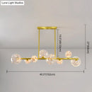 GobekUsa Gold Mid-Century Pendant Light - Stylish Spherical Clear Glass Ceiling Fixture for Dining Table