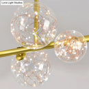GobekUsa Gold Mid-Century Pendant Light - Stylish Spherical Clear Glass Ceiling Fixture for Dining Table