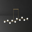 GobekUsa Gold Milk Ball Glass Pendant Lighting for Minimalist Dining Room Island
