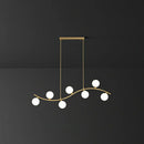 GobekUsa Gold Milk Ball Glass Pendant Lighting for Minimalist Dining Room Island
