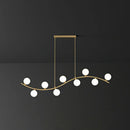GobekUsa Gold Milk Ball Glass Pendant Lighting for Minimalist Dining Room Island