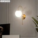 GobekUsa Gold Mini Globe Wall Sconce Light - Elegant Opaline Glass Fixture for Bedroom