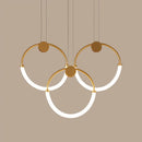 GobekUsa Gold Minimalistic Ring Pendant LED Ceiling Light for Living Room - Acrylic Island Lighting