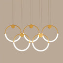 GobekUsa Gold Minimalistic Ring Pendant LED Ceiling Light for Living Room - Acrylic Island Lighting