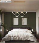 GobekUsa Gold Minimalistic Ring Pendant LED Ceiling Light for Living Room - Acrylic Island Lighting