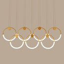 GobekUsa Gold Minimalistic Ring Pendant LED Ceiling Light for Living Room - Acrylic Island Lighting