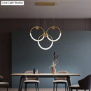 GobekUsa Gold Minimalistic Ring Pendant LED Ceiling Light for Living Room - Acrylic Island Lighting