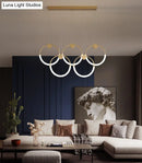 GobekUsa Gold Minimalistic Ring Pendant LED Ceiling Light for Living Room - Acrylic Island Lighting