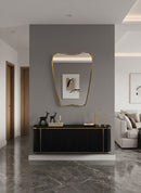 Italian Curved Antique Brass Mirror - Butterfly Irregular Aged Brass Mirror