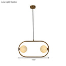 GobekUsa Gold Modern Globe Hanging Chandelier with Frosted Glass, 2 Bulbs – Bedroom LED Pendant Light