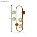 GobekUsa Gold Modern Wall Mount Light with Clear Crystal Shade and Oval Frame - 4 Bulb Wall Lighting Idea
