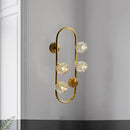 GobekUsa Gold Modern Wall Mount Light with Clear Crystal Shade and Oval Frame - 4 Bulb Wall Lighting Idea