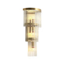 GobekUsa Gold Modern Wall Sconce Lamp with Crystal Shade - 1, 2, or 3 Bulb Options