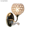 GobekUsa Gold Modernist Circle Wall Sconce - Crystal-Encrusted, Single-Head Wall Mount Light Fixture