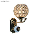 GobekUsa Gold Modernist Circle Wall Sconce - Crystal-Encrusted, Single-Head Wall Mount Light Fixture