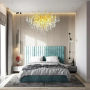 GobekUsa Gold Nordic Crystal Chandelier - Long Branch Teardrop Design