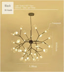 2024 GobekUsa Nordic Firefly LED Chandelier - Ideal for Living Room, Bedroom, Dining Room