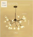 2024 GobekUsa Nordic Firefly LED Chandelier - Ideal for Living Room, Bedroom, Dining Room