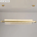 GobekUsa Gold Nordic Linear Island Lamp: Acrylic LED Pendant Light for Dining Room