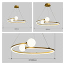 GobekUsa Gold Nordic Ring LED Ceiling Chandelier for Dining Room & Kitchen Island