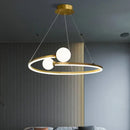 GobekUsa Gold Nordic Ring LED Ceiling Chandelier for Dining Room & Kitchen Island