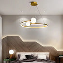 GobekUsa Gold Nordic Ring LED Ceiling Chandelier for Dining Room & Kitchen Island
