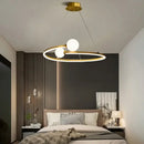 GobekUsa Gold Nordic Ring LED Ceiling Chandelier for Dining Room & Kitchen Island