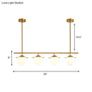 GobekUsa Gold Opal Glass Round Island Pendant Light with 4 Bulbs