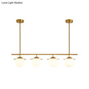 GobekUsa Gold Opal Glass Round Island Pendant Light with 4 Bulbs