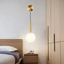 GobekUsa Opal Glass Spherical Wall Lamp: Simplistic 1-Bulb Light Fixture for Bedroom