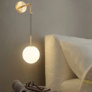 GobekUsa Opal Glass Spherical Wall Lamp: Simplistic 1-Bulb Light Fixture for Bedroom