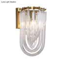 GobekUsa Gold Oval Wall Lamp with Twisted Crystal Shade