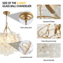 GobekUsa Gold Pendant Chandelier with Adjustable Height