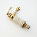 GobekUsa Gold Plated Jade Bathroom Faucet with Brass Body Hot & Cold Water Mixer