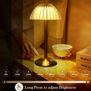 Gold pleated diamond touch sensor led table lamp bedroom light by Decorbites
